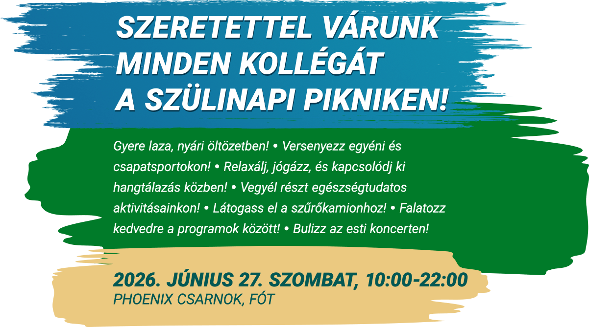 Szeretettel várunk minden kollégát a szülinapi pikniken!