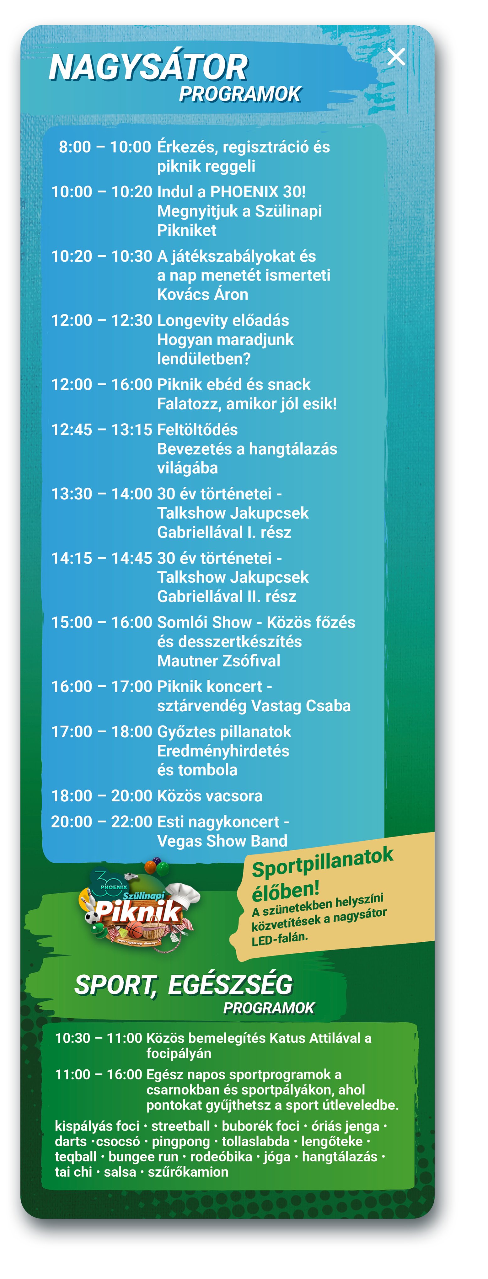 Programok és információk